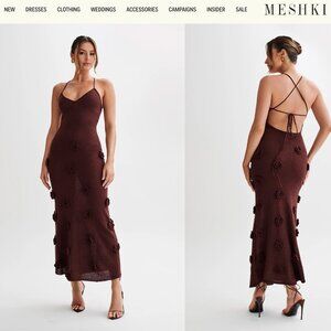 Suki Knit Maxi Dress With Flowers - Plum
